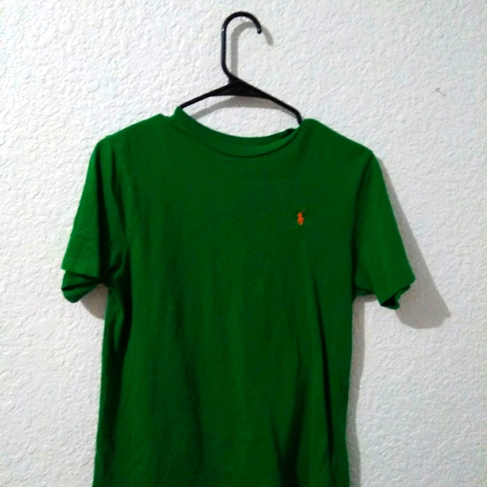 Green and orange polo shirt